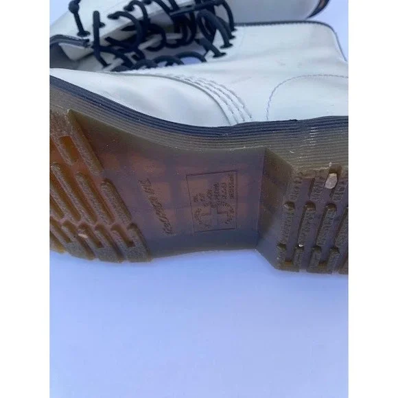 Dr. Martens 1460 White Leather 8 Eye Combat Boots Womens Size 5 US L 36 EU - Picture 5 of 11